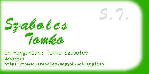 szabolcs tomko business card
